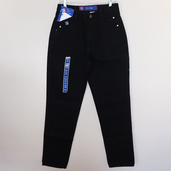 Women's Vintage 90s Posted Jeans Slim Size 11 31x34 Black 932037L NWT Tags New - Picture 1 of 13